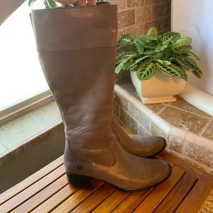 Born grey leather knee high riding boots